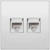 Ecoplast Розетка компьютерная 2хRJ-45 кат. 5е с накладкой (белый) LK60, 866204-1