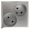 Ecoplast Розетка двойная без замыкающих контактов, со шторками, LK60 863603