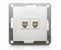 Ecoplast Розетка компьютерная 2хRJ-45 категория 6 с накладкой, Vintage 886404-1