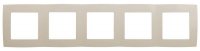 Ecoplast Рамка 5-постовая, натуральное стекло (кремовый) LK80 844517-1