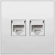 Фотография товара 'Ecoplast Розетка компьютерная 2хRJ-45 кат. 5е с накладкой (белый) LK60, 866204-1'