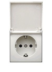 Фотография товара 'Ecoplast Розетка с заземляющими контактами, шторками и крышкой, LK60 863404'