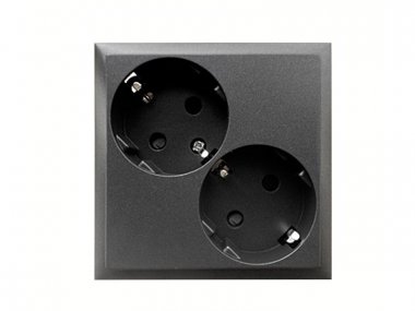 Фотография товара 'Ecoplast Розетка двойная с заземляющими контактами, со шторками, LK60 863508'