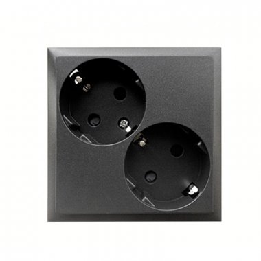 Фотография товара 'Ecoplast Розетка двойная прямая с заземляющими контактами, со шторками, LK60 863708'