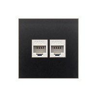 Фотография товара 'Ecoplast Накладка с суппортом розетки компьютерной и телефонной на 2 входа БЕЗ разъема LK60 866208-0'