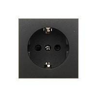 Фотография товара 'Ecoplast Розетка с заземляющим контактом, со шторками матовая поверхность (черный бархат) LK45, 851408-1'