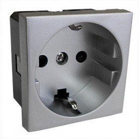 Фотография товара 'Ecoplast Розетка с заземляющими контактами, со шторками глянцевая поверхность, LK45 851103'