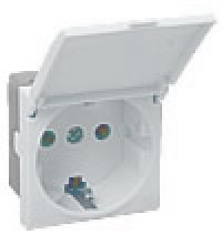 Фотография товара 'Ecoplast Розетка с заземляющими контактами, шторками и крышкой LK45 851501'