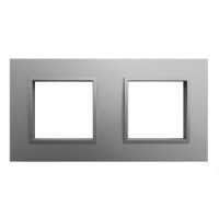 Фотография товара 'Ecoplast Рамка 2-постовая из натурального анодированного алюминия LK45 854223'