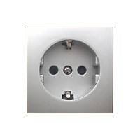 Фотография товара 'Ecoplast Розетка с заземляющим контактом, со шторками матовая поверхность (серебристый металлик) LK45, 851403-1'