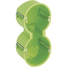 Фотография товара 'Ecoplast GE40023 Коробка установочная 2-местная для в полых стен 141х70х45мм, металлические лапки, IP30 44958'