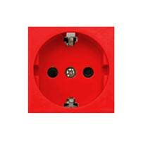 Фотография товара 'Ecoplast Розетка с заземляющим контактом, со шторками(красный) LK45, 851107-1'