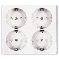 Фотография товара 'Ecoplast Розетка четырехместная открытой установки с заземляющими контактами и защитными шторками 813804'