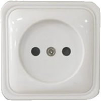 Фотография товара 'Ecoplast Розетка открытой установки без заземляющих контактов с защитными шторками 813304'