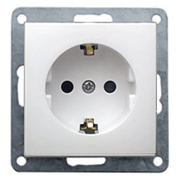 Фотография товара 'Ecoplast Розетка с заземляющим контактом, со шторками (белый) LK80 843204-1'