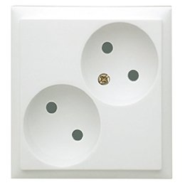 Фотография товара 'Ecoplast Розетка двойная без заземляющего контакта, со шторками (белый) LK80 843604-1'