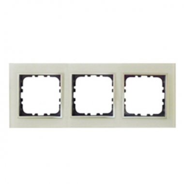 Фотография товара 'Ecoplast Рамка 3-постовая, натуральное стекло (кремовый) LK80 844317-1'