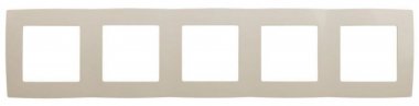 Фотография товара 'Ecoplast Рамка 5-постовая, натуральное стекло (кремовый) LK80 844517-1'
