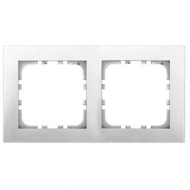 Фотография товара 'Ecoplast Рамка 2-постовая (серебристый металлик) LK80 844203-1'