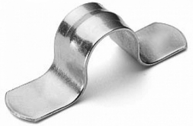 Фотография товара 'Ecoplast Скоба оцинкованная двухлапковая без монтажного отверстия, для трубы D16мм 43617'