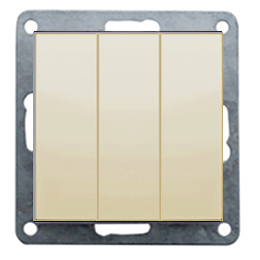 Фотография товара 'Ecoplast Выключатель 3-клавишный(схема 1+1+1) 16 A, 250 B 862101-1'