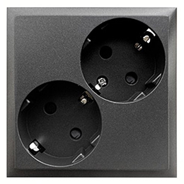 Фотография товара 'Ecoplast Розетка двойная без заземляющего контакта, со шторками 863608-1'