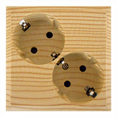 Фотография товара 'Ecoplast Розетка двойная с заземляющим контактом, со шторками 863525-1'