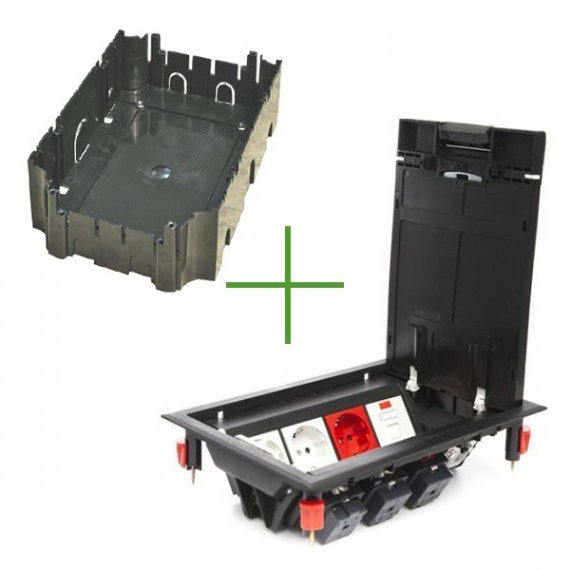 Фотография товара 'Ecoplast LUK/8P Люк в пол на 8 модулей с суппортом и коробкой (45х45мм) 70081+70160, пластик 70082'