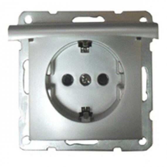 Фотография товара 'Ecoplast Розетка с заземляющими контактами, шторками и крышкой, LK60 863401'