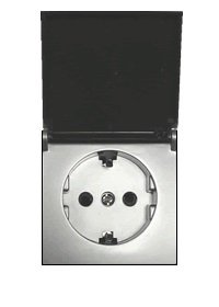 Фотография товара 'Ecoplast Розетка с заземляющими контактами, шторками и крышкой, LK60 863403'