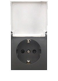 Фотография товара 'Ecoplast Розетка с заземляющими контактами, шторками и крышкой, LK60 863408'