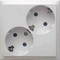 Фотография товара 'Ecoplast Розетка двойная с заземляющими контактами, со шторками, LK60 863504'