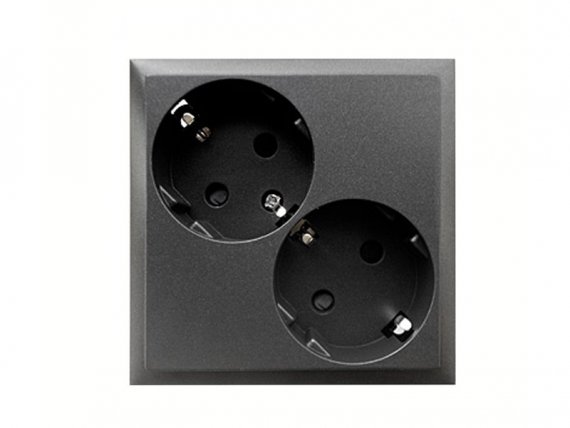 Фотография товара 'Ecoplast Розетка двойная с заземляющими контактами, со шторками, LK60 863508'