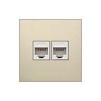 Фотография товара 'Ecoplast Накладка с суппортом розетки компьютерной и телефонной на 2 входа БЕЗ разъема LK60 866201-0'