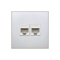 Фотография товара 'Ecoplast Накладка с суппортом розетки компьютерной и телефонной на 2 входа БЕЗ разъема LK60 866204-0'