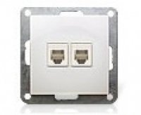 Фотография товара 'Ecoplast Розетка компьютерная 2хRJ-45 категория 6 с накладкой, Vintage 886404-1'