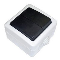 Фотография товара 'Ecoplast EF602SA Переключатель 2-полюсный, двухклавишный с 2-х мест, 10A 80006'