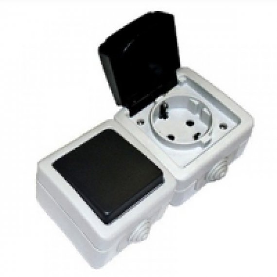 Фотография товара 'Ecoplast EF602G Розетка двойная с заземляющими контактами, 16A 80008'