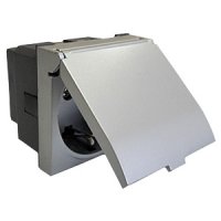 Фотография товара 'Ecoplast Розетка с заземляющими контактами, шторками и крышкой, LK45 851503'