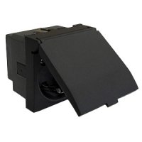 Фотография товара 'Ecoplast Розетка с заземляющими контактами, шторками и крышкой, LK45 851508'