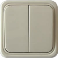 Фотография товара 'Ecoplast Выключатель двухклавишный открытой установки, схема 5, 811101'