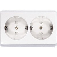 Фотография товара 'Ecoplast Розетка двойная открытой установки с заземляющими контактами и защитными шторками 813504'