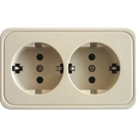 Фотография товара 'Ecoplast Розетка двойная открытой установки с заземляющими контактами и защитными шторками 813501'