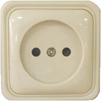 Фотография товара 'Ecoplast Розетка открытой установки без заземляющих контактов с защитными шторками 813301'