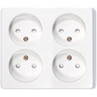 Фотография товара 'Ecoplast Розетка четырехместная открытой установки без заземляющих контактов с защитными шторками 813904'