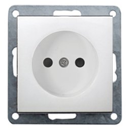 Фотография товара 'Ecoplast Розетка без заземляющего контакта, со шторками (белый) LK80 843304-1'