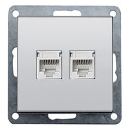 Фотография товара 'Ecoplast Розетка телефонная двойная 2хRJ-11 с накладкой 845603-1'