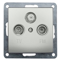 Фотография товара 'Ecoplast Накладка розетки TV+FM+SAT 2(3) (серебристый металлик) LK80 845203-1'