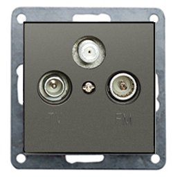 Фотография товара 'Ecoplast Накладка розетки TV+FM+SAT 2(3) (черный бархат) LK80 845208-1'