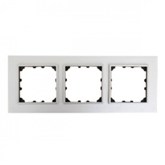 Фотография товара 'Ecoplast Рамка 3-постовая, натуральное стекло (белый) LK80 844313-1'